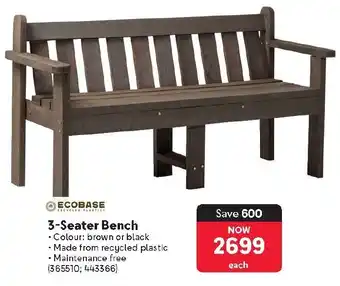 Makro Ecobase 3-Seater Bench offer