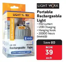 Makro Light Worx Portable Rechargeable Light offer