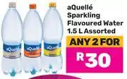 Game Aquelle Sparkling Flavoured Water Assorted-For Any 2 x 1.5Ltr offer
