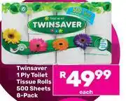 Game Twinsaver 1Ply Toilet Tissue Rolls (500 Sheets)-8's Pack Each offer