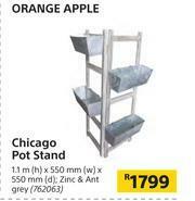 Orange Apple Chicago Pot Stand-1.1m (h) x 550mm (w) x 550mm (d)