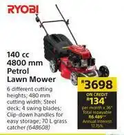 Builders Warehouse Ryobi 140cc 4800mm Petrol Lawn Mower offer