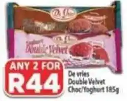 Supa Store De vries Double Velvet Choc/ Yoghurt offer