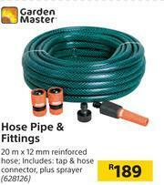 Builders Warehouse Garden Master Hose Pipe & Fittings 20m x 12mm offer