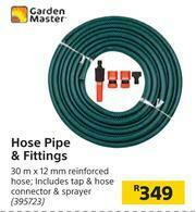 Builders Warehouse Garden Master Hose Pipe & Fittings 30m x 12mm offer