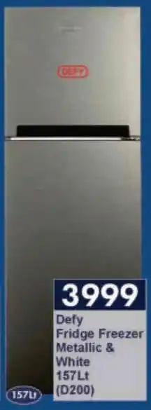 President Hyper Defy Fridge Freezer Metallic & White offer