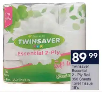 President Hyper Twinsaver Essential 2-Ply Roll 350 Sheets Toilet Tissue offer