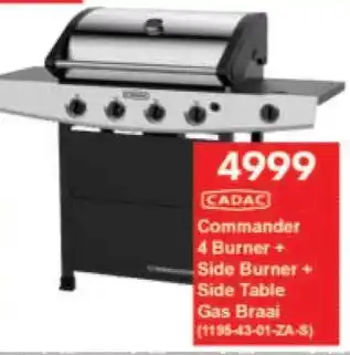 President Hyper CADAC Commander 4 Burner + Side Burner + Side Table Gas Braai offer