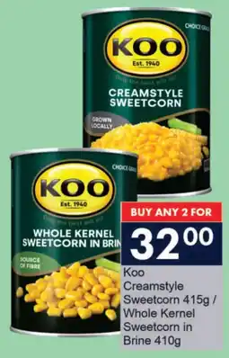 President Hyper Koo Creamstyle Sweetcorn/ Whole Kernel Sweetcorn in Brine offer