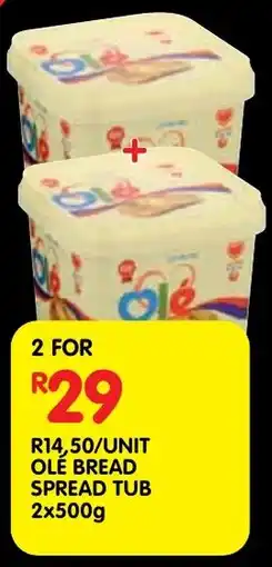 Shoprite Olé bread spread tub offer