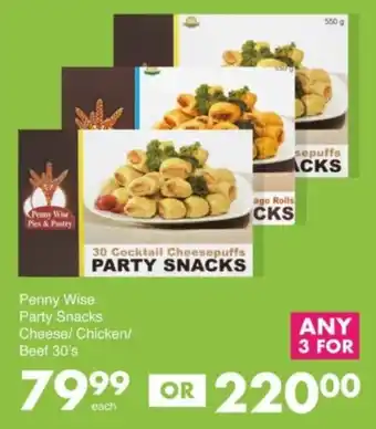 Save Hyper Penny Wise Party Snacks Cheese/ Chicken/ Beef offer