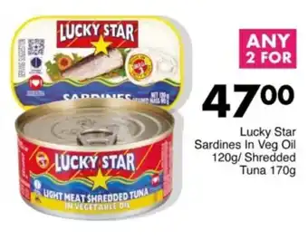 Save Hyper Lucky Star Sardines In Veg Oil/ Shredded Tuna offer