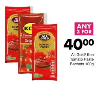 Save Hyper All Gold/ Koo Tomato Paste Sachets offer