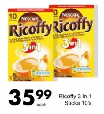 Save Hyper Nescafe Ricoffy 3 In 1 Sticks offer