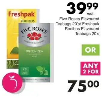 Save Hyper Five Roses Flavoured Teabags/ Freshpak Rooibos Flavoured Teabags offer