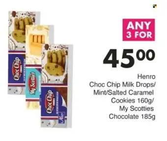 Save Hyper Henro Choc Chip Milk Drops/ Mint/ Salted Caramel Cookies/ My Scotties Chocolate offer