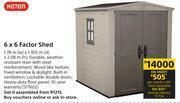 Builders Warehouse Keter 6 x 6 Factor Shed-1.78m (w) x 1.955m (d) x 2.08m (h) offer