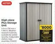 Builders Warehouse Keter High Store Plus Storage Unit-1.4m x 736mm x 1.704m offer