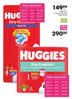 Save Hyper Huggies Dry Comfort Jumbo Pack Diapers/ Pants offer