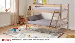 OK Furniture Homestead Clear Tri-bunk with Universal Ladder offer