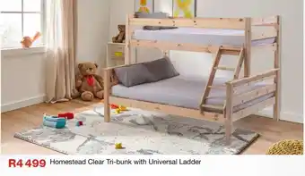 OK Furniture Homestead Clear Tri-bunk with Universal Ladder offer