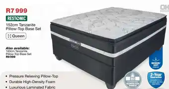 OK Furniture Restonic 152cm Tanzanite Pillow-Top Base Set offer