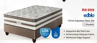 OK Furniture 137cm Espresso Base Set offer