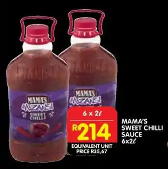 Shoprite MAMA'S SWEET CHILLI SAUCE 6x2ℓ offer