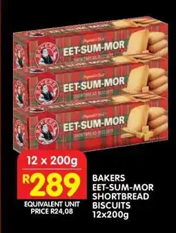 Shoprite BAKERS EET-SUM-MOR SHORTBREAD BISCUITS 12x200g offer