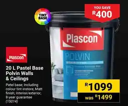 Builders Warehouse Plascon Pastel Base Polvin Walls & Ceilings offer