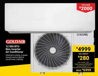 Builders Warehouse GOLDAIR 12 000 BTU Non-inverter Air Conditioner offer