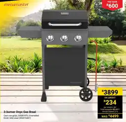 Builders Warehouse Megamaster 3-burner Onyx Gas Braai offer