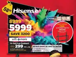 HiFi Corp Hisense 58-inch Smart 4K UHD TV-58A6N offer