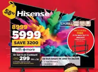 HiFi Corp Hisense 58-inch Smart 4K UHD TV-58A6N offer