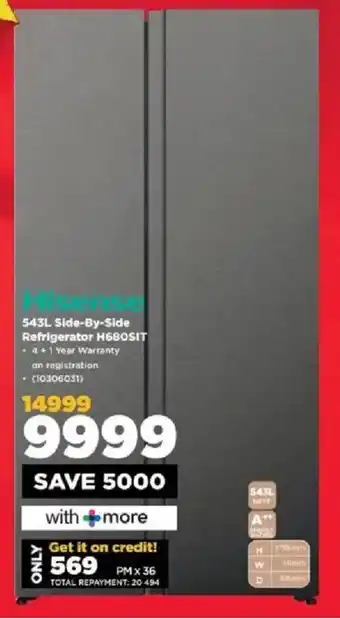 HiFi Corp Hisense Side-By-Side Refrigerator offer