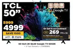 HiFi Corp TCL 50-Inch 2K QLED Google TV-50S5K offer