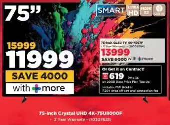 HiFi Corp Samsung 75-inch Crystal UHD 4K-75U8000F offer