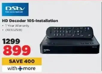HiFi Corp DStv HD Decoder 10S-Installation offer