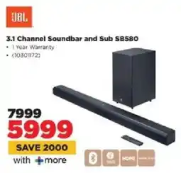 HiFi Corp JBL 3.1 Channel Soundbar and Sub SB580 offer