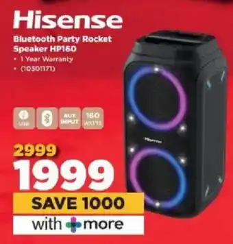 HiFi Corp Hisense Bluetooth Party Rocket Speaker HP160 offer