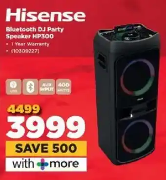 HiFi Corp Hisense Bluetooth DJ Party Speaker HP300 offer