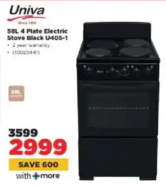 HiFi Corp Univa 4 Plate Electric Stove Black U405-1 offer