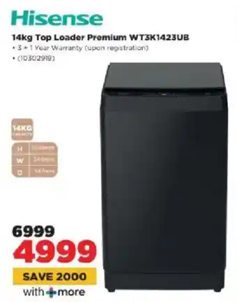 HiFi Corp Hisense Top Loader Premium WT3K1423UB offer
