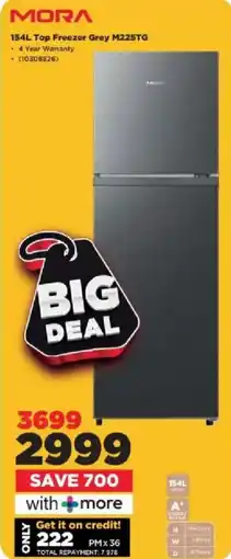 HiFi Corp Mora Top Freezer Grey M225TG offer