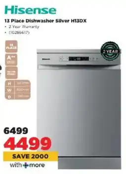 HiFi Corp Hisense 13 Place Dishwasher Silver H13DX offer