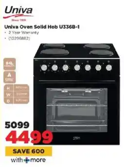 HiFi Corp Univa Oven Solid Hob U336B-1 offer