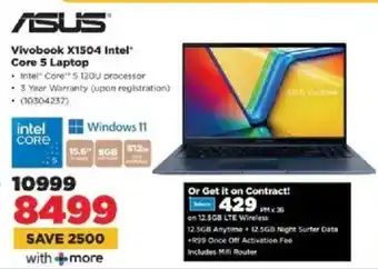 HiFi Corp ASUS Vivobook X1504 Intel Core 5 Laptop offer