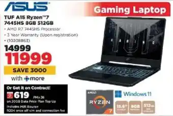 HiFi Corp ASUS TUF A15 Ryzen 7 7445HS 8GB 512GB offer