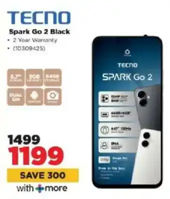 HiFi Corp TECNO Spark Go 2 Black offer