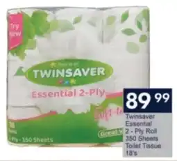 President Hyper Twinsaver Essential 2-Ply Roll 350 Sheets Toilet Tissue offer